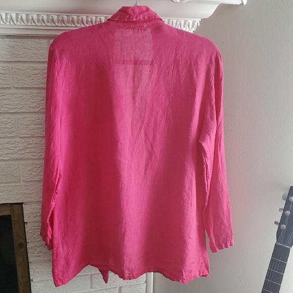 Sunny Studio Paris Women's Elegant Fuchsia Women's Blazer 100% Linen Size S/M - Picture 7 of 13